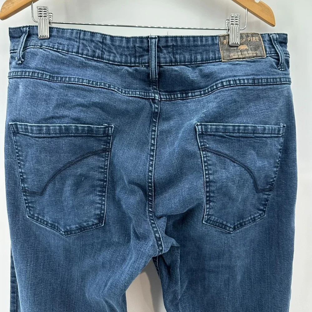 Ring Of Fire Jeans Mens 38x32 Blue Denim Stretch Slim Fit 5-Pocket Everyday